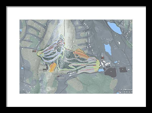 Liberty Mountain Ski Trail Map - Framed Print - Powderaddicts