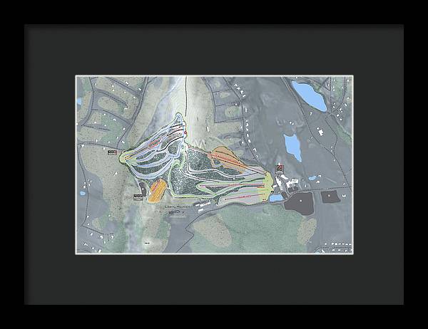 Liberty Mountain Ski Trail Map - Framed Print - Powderaddicts