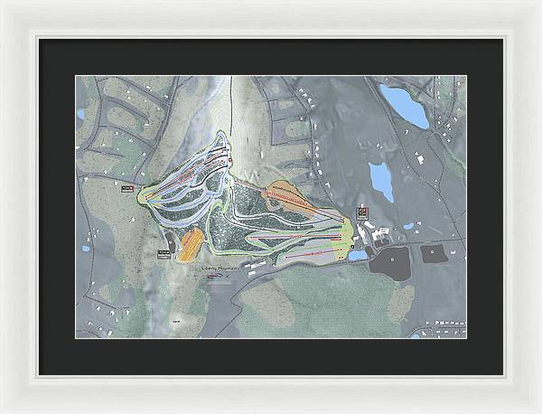 Liberty Mountain Ski Trail Map - Framed Print - Powderaddicts