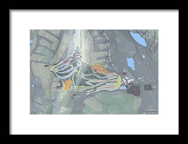 Liberty Mountain Ski Trail Map - Framed Print - Powderaddicts