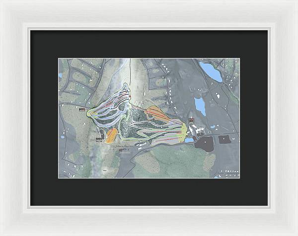 Liberty Mountain Ski Trail Map - Framed Print - Powderaddicts