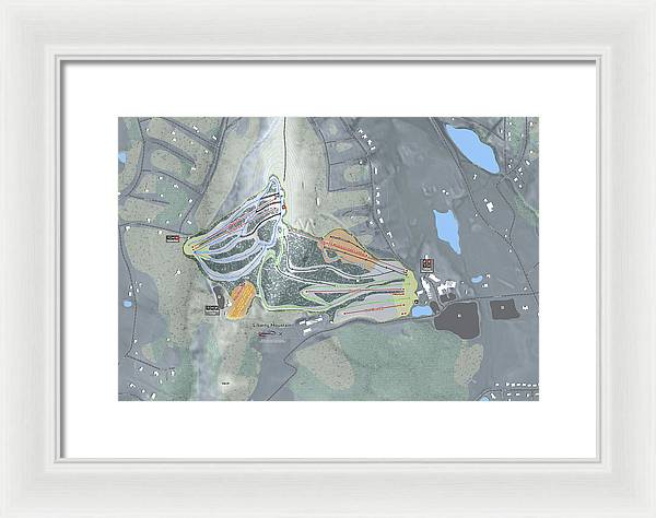 Liberty Mountain Ski Trail Map - Framed Print - Powderaddicts