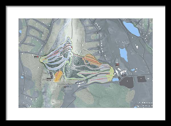 Liberty Mountain Ski Trail Map - Framed Print - Powderaddicts
