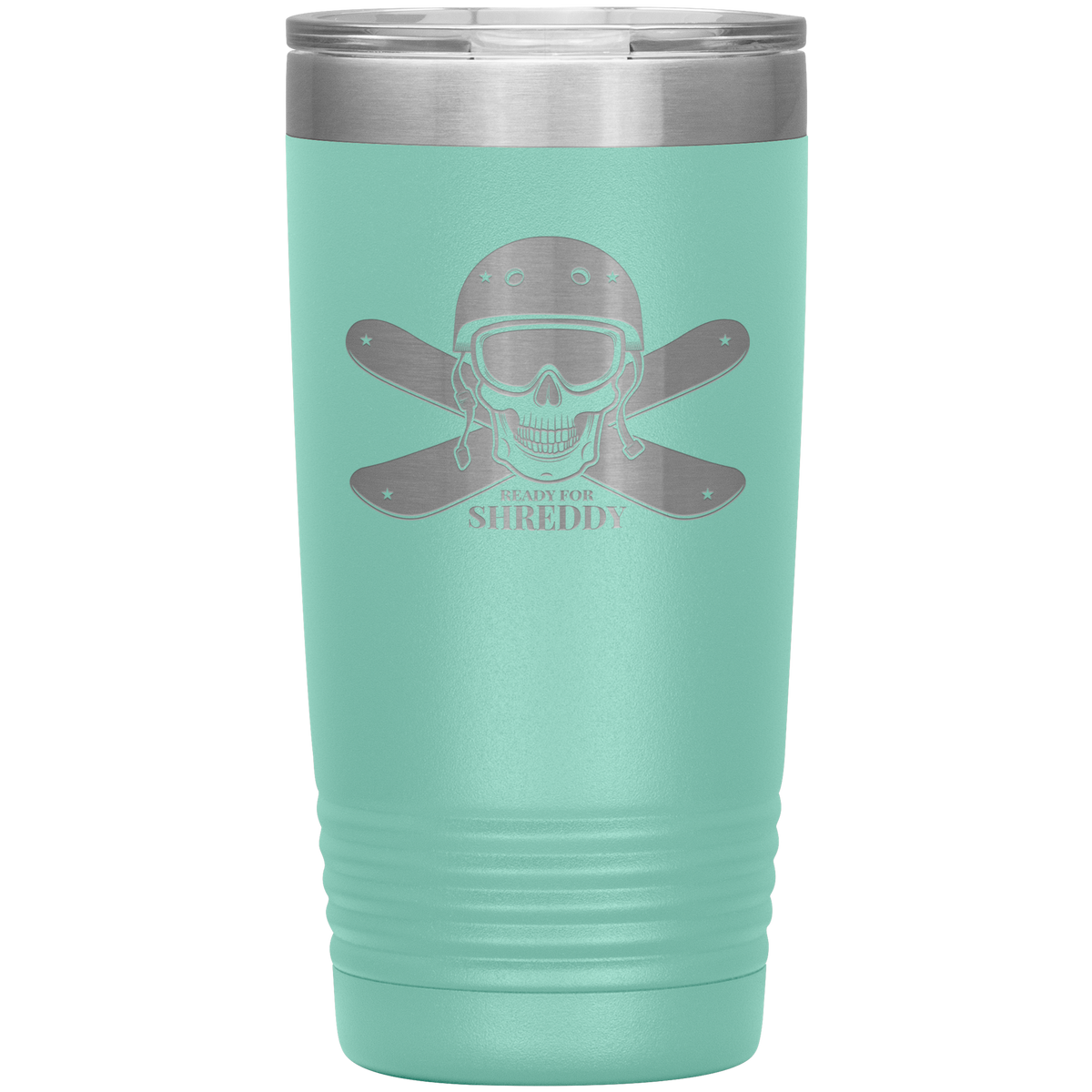 Ready For Shreddy Skeleton Skis 20oz Tumbler - Powderaddicts