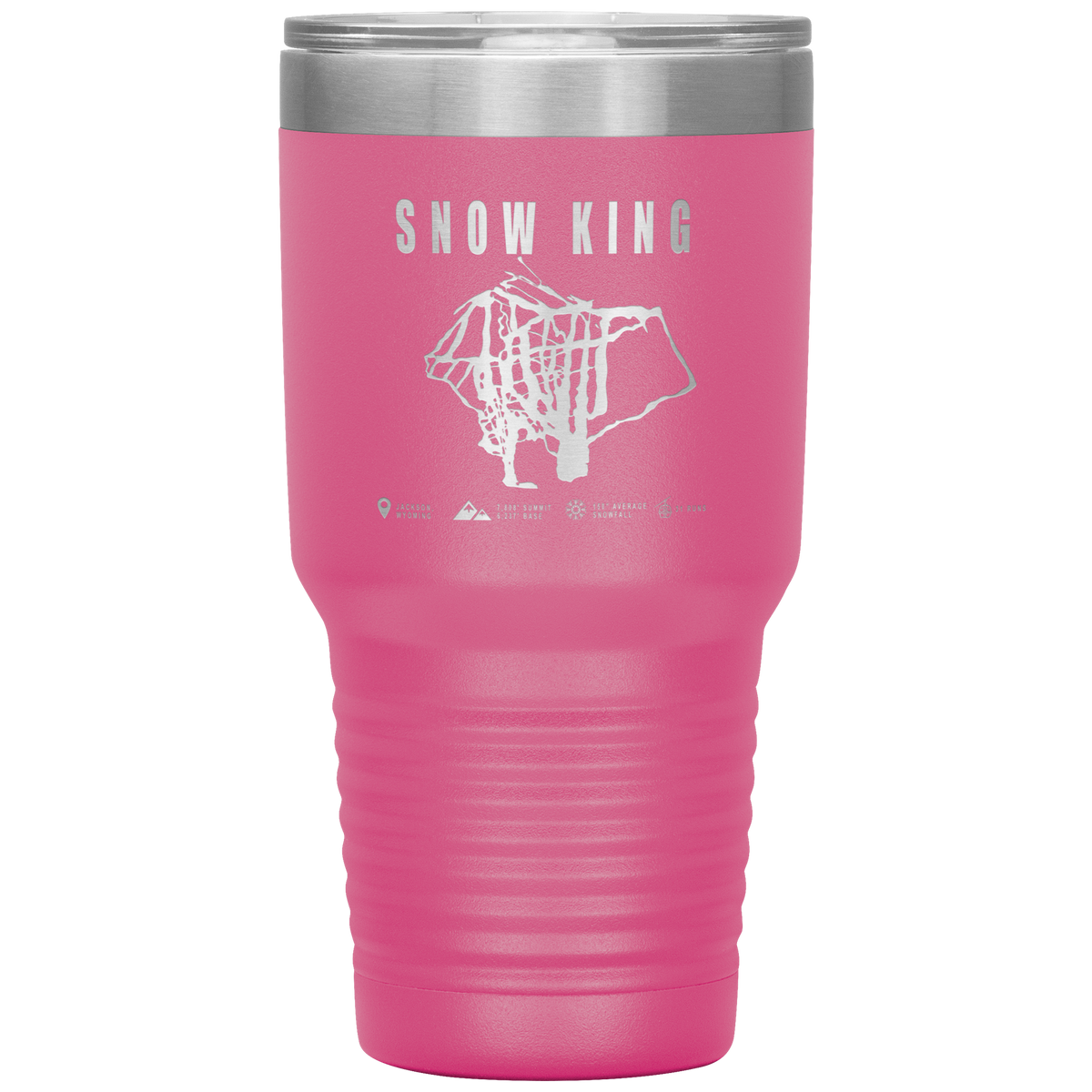Snow King Wyoming Ski Trail Map 30oz Tumbler - Powderaddicts