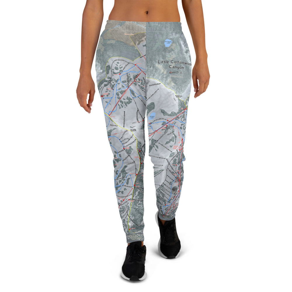 Little Cottonwood Canyons, Utah Ski Trail Map Women's Mid-Layer - Powderaddicts