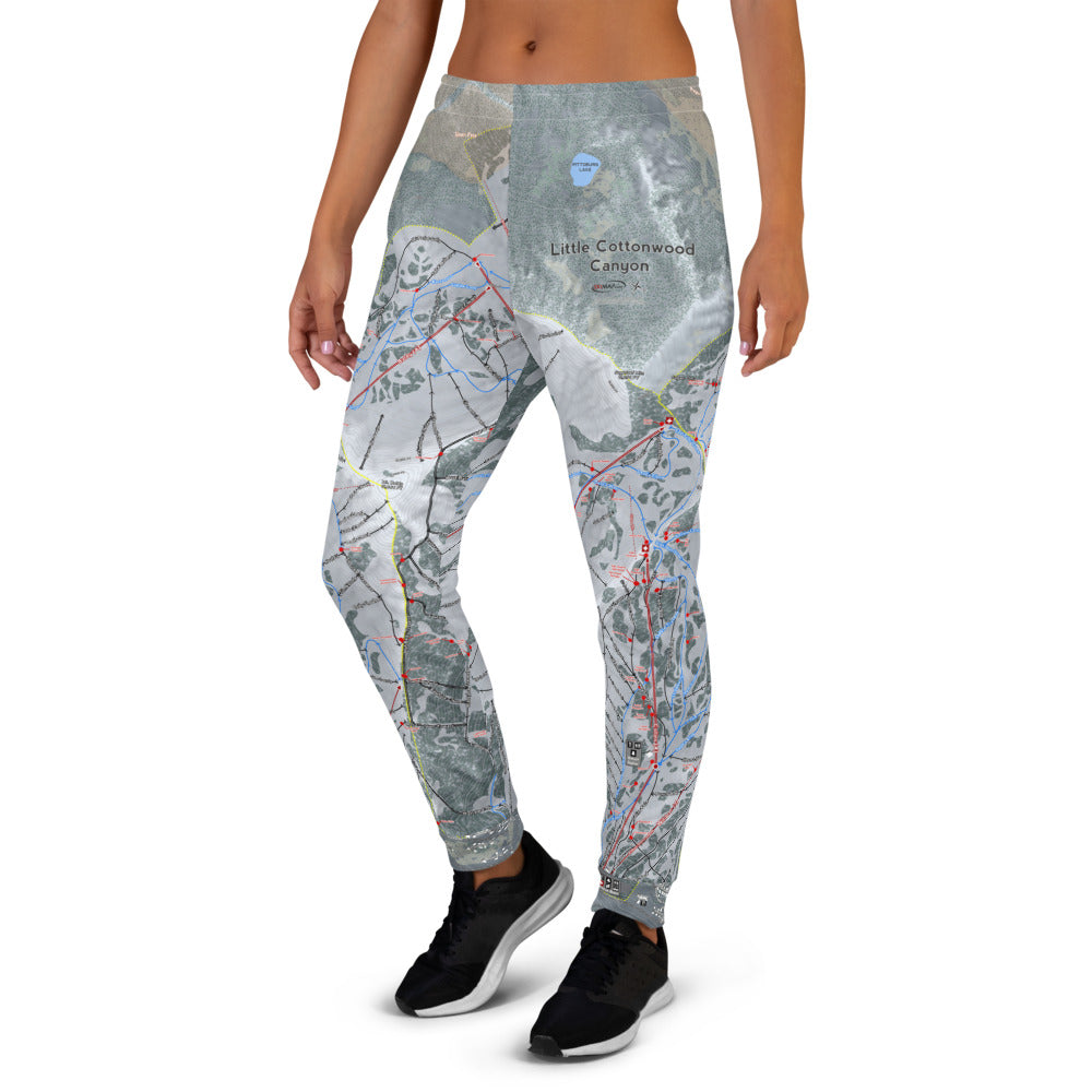 Little Cottonwood Canyons, Utah Ski Trail Map Women's Mid-Layer - Powderaddicts