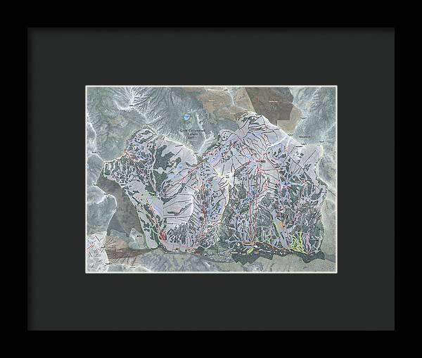 Little Cottonwood Canyon, Utah Ski Trail Map - Framed Print - Powderaddicts