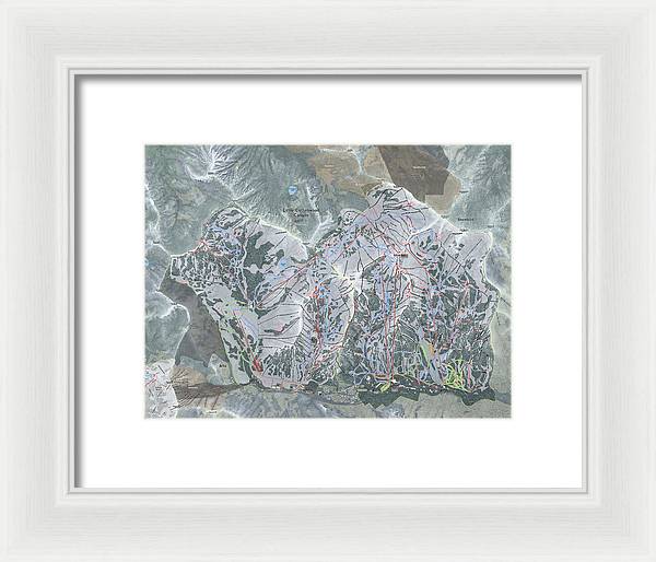 Little Cottonwood Canyon, Utah Ski Trail Map - Framed Print - Powderaddicts