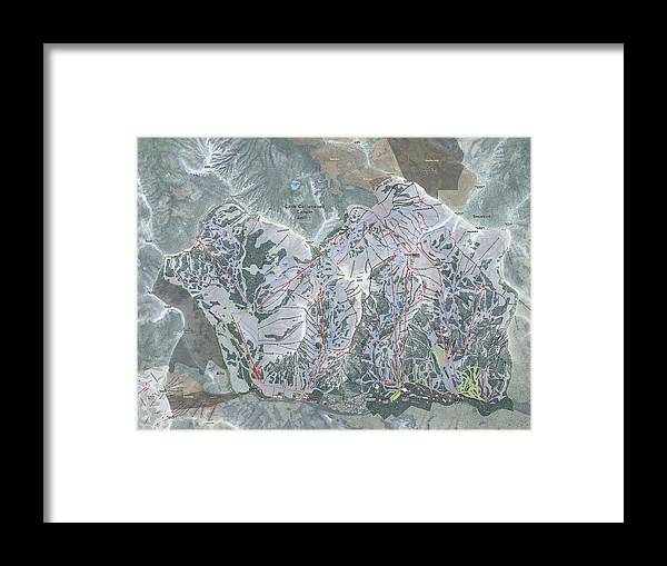 Little Cottonwood Canyon, Utah Ski Trail Map - Framed Print - Powderaddicts