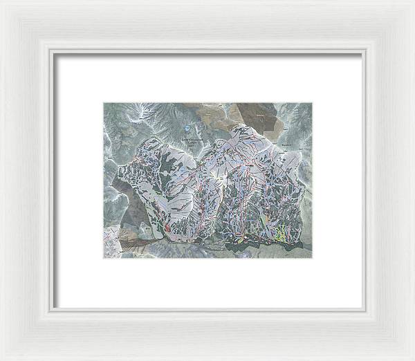 Little Cottonwood Canyon, Utah Ski Trail Map - Framed Print - Powderaddicts