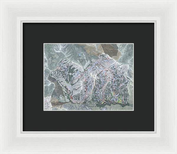 Little Cottonwood Canyon, Utah Ski Trail Map - Framed Print - Powderaddicts