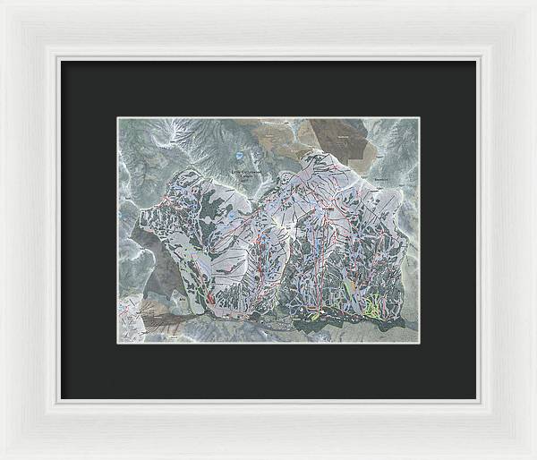 Little Cottonwood Canyon, Utah Ski Trail Map - Framed Print - Powderaddicts