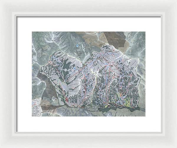 Little Cottonwood Canyon, Utah Ski Trail Map - Framed Print - Powderaddicts