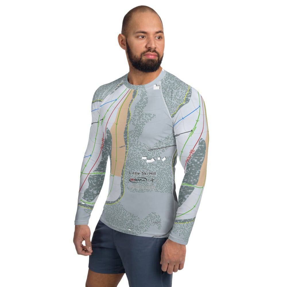 Little Ski Hill, Idaho Ski Trail Map Men's Base Layer Top - Powderaddicts