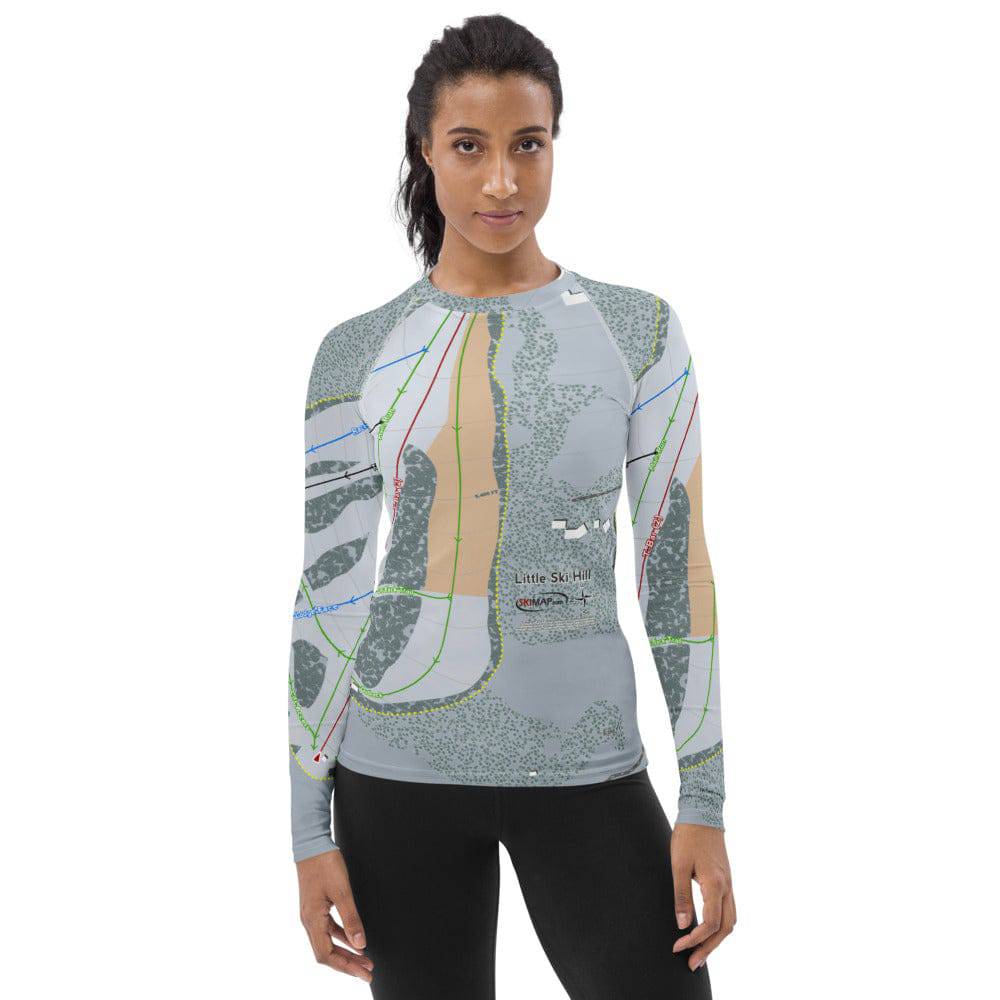 Little Ski Hill, Idaho Ski Trail Map Women's Base Layer Top
