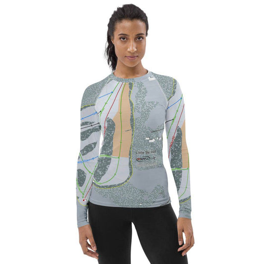Little Ski Hill, Idaho Ski Trail Map Women's Base Layer Top - Powderaddicts