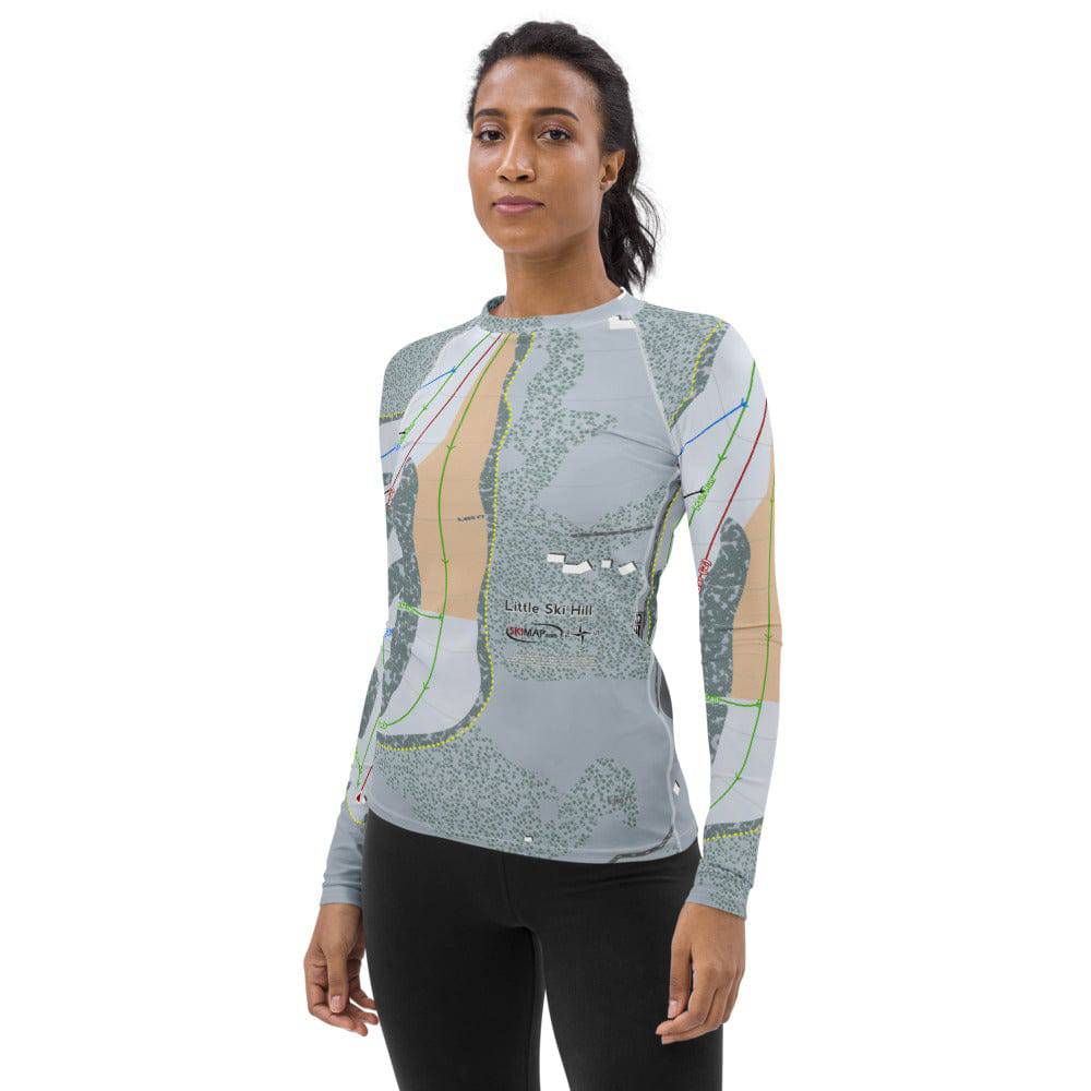 Little Ski Hill, Idaho Ski Trail Map Women's Base Layer Top - Powderaddicts