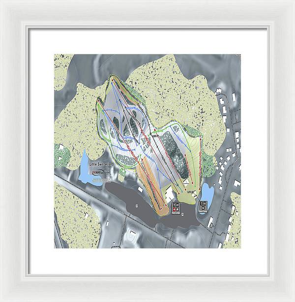 Little Switzerland Ski Trail Map - Framed Print - Powderaddicts