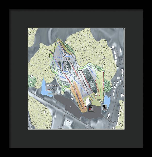 Little Switzerland Ski Trail Map - Framed Print - Powderaddicts