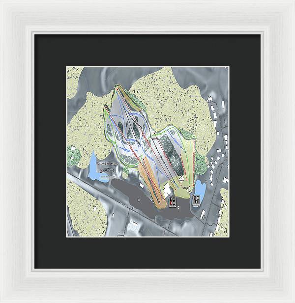 Little Switzerland Ski Trail Map - Framed Print - Powderaddicts