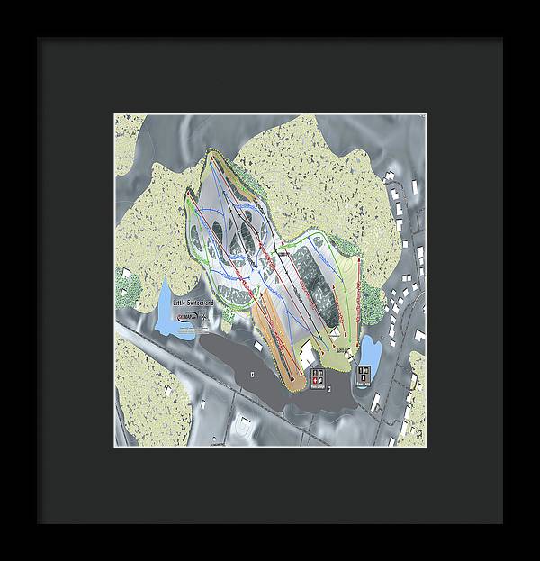 Little Switzerland Ski Trail Map - Framed Print - Powderaddicts