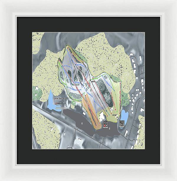 Little Switzerland Ski Trail Map - Framed Print - Powderaddicts