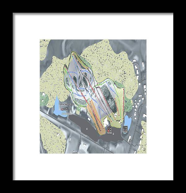 Little Switzerland Ski Trail Map - Framed Print - Powderaddicts