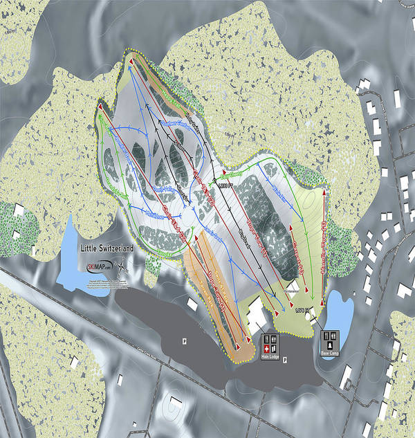 Little Switzerland Ski Trail Map - Art Print - Powderaddicts