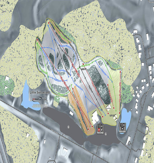 Little Switzerland Ski Trail Map - Art Print - Powderaddicts