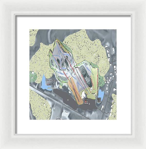 Little Switzerland Ski Trail Map - Framed Print - Powderaddicts