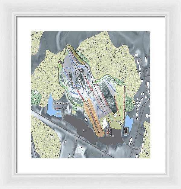 Little Switzerland Ski Trail Map - Framed Print - Powderaddicts