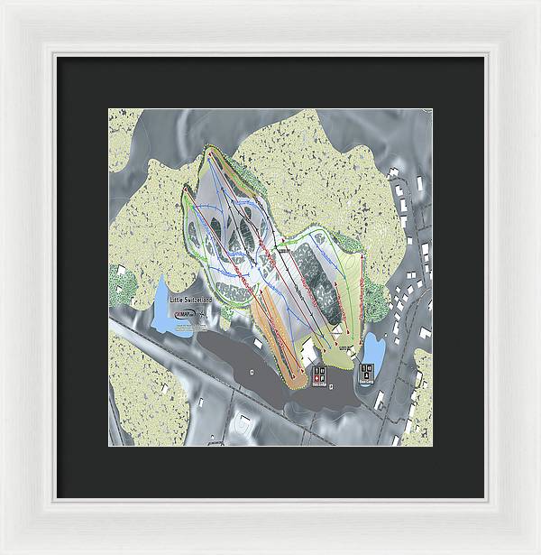 Little Switzerland Ski Trail Map - Framed Print - Powderaddicts