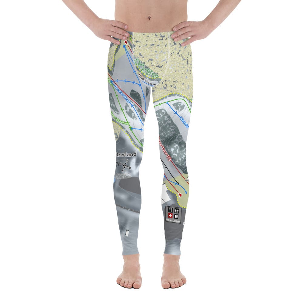 Little Switzerland, Wisconsin Ski Trail Map Men's Base Layer Bottom