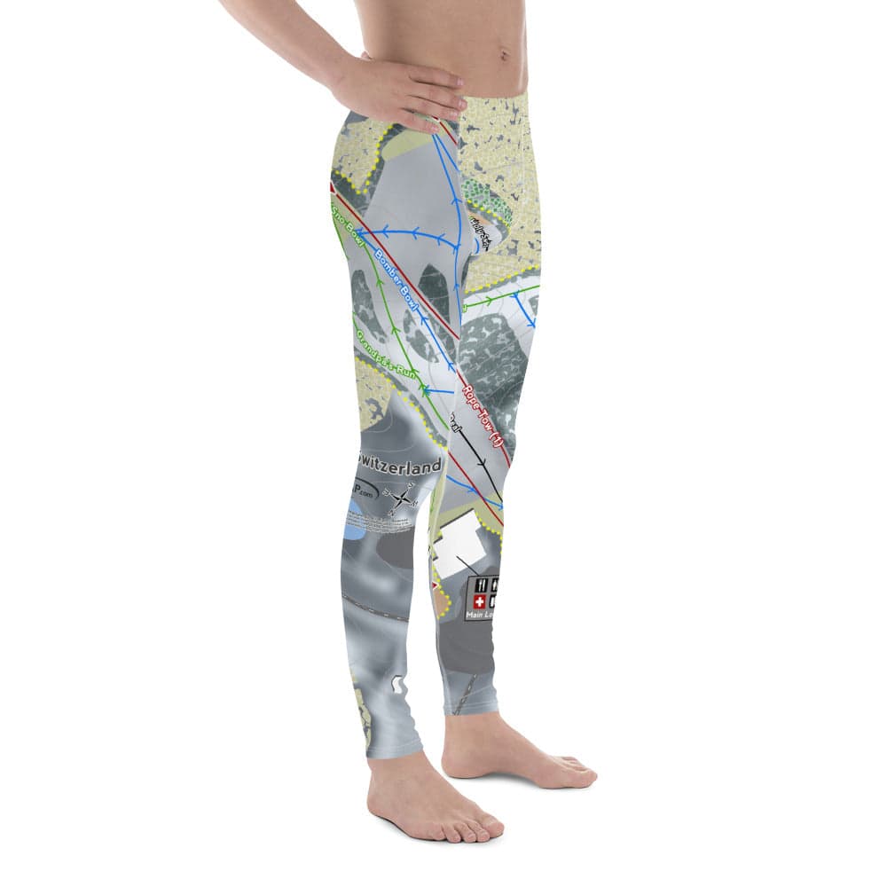 Little Switzerland, Wisconsin Ski Trail Map Men's Base Layer Bottom - Powderaddicts