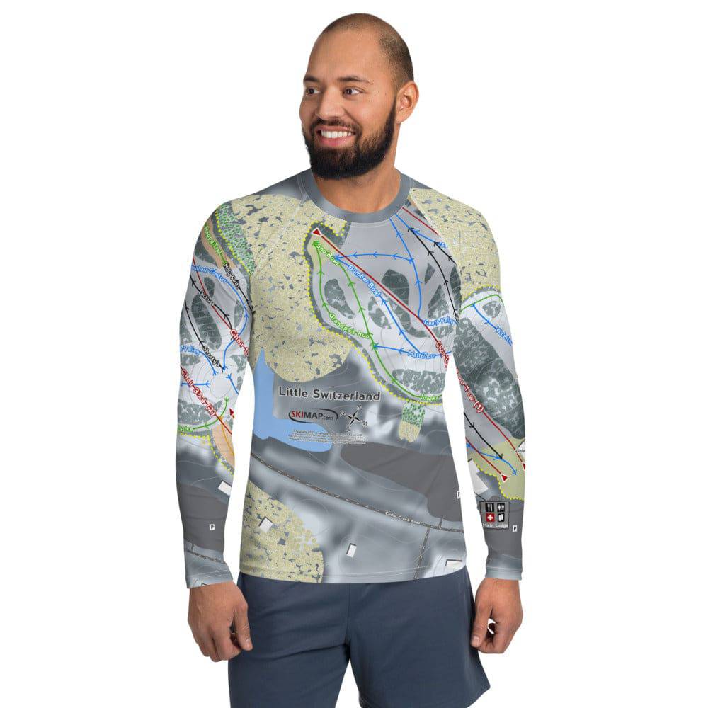 Little Switzerland, Wisconsin Ski Trail Map Men's Base Layer Top
