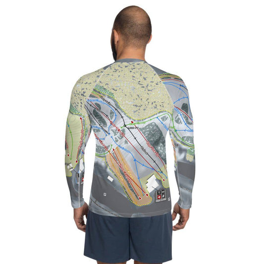 Little Switzerland, Wisconsin Ski Trail Map Men's Base Layer Top - Powderaddicts