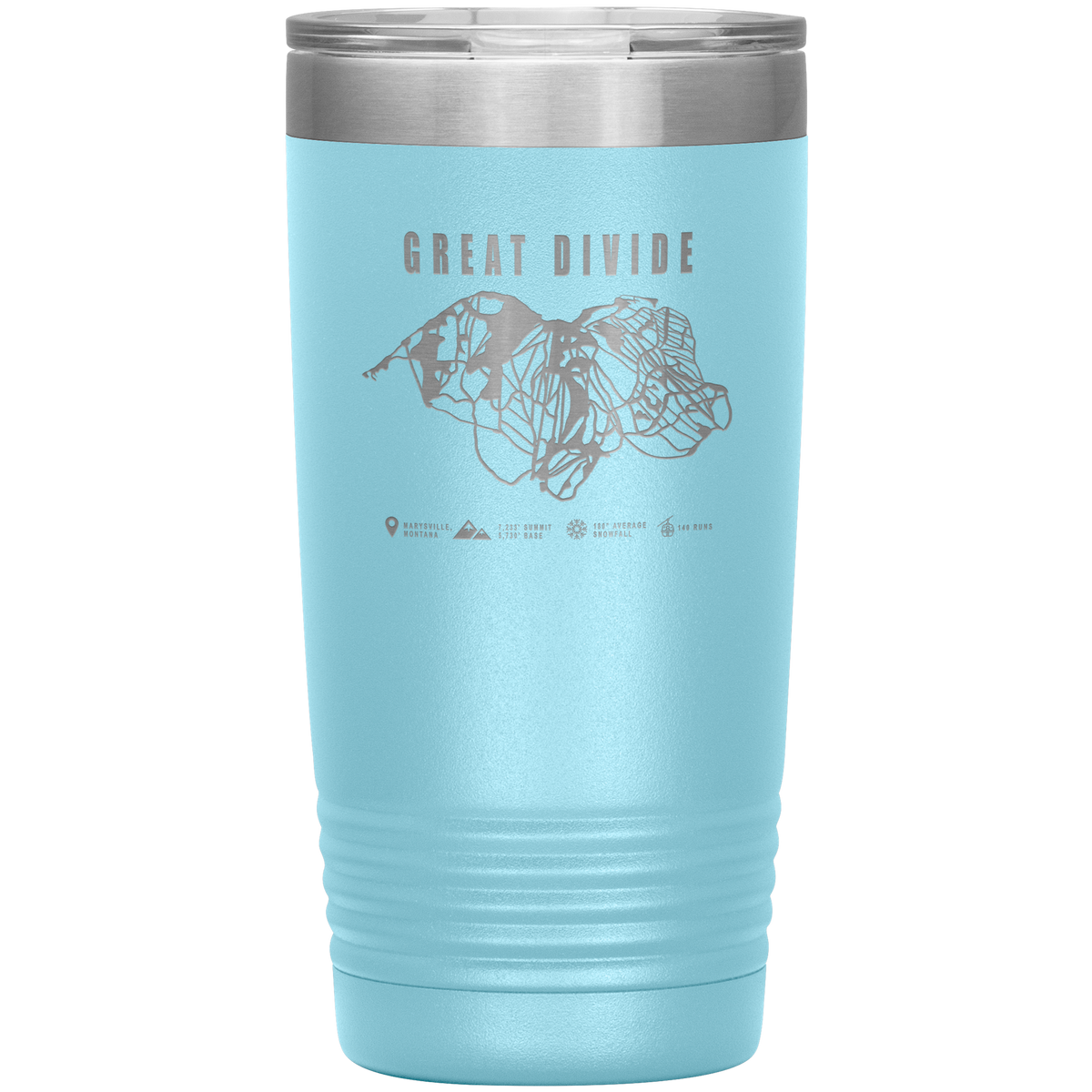 Great Divide Montana Ski Trail Map 20oz Tumbler - Powderaddicts