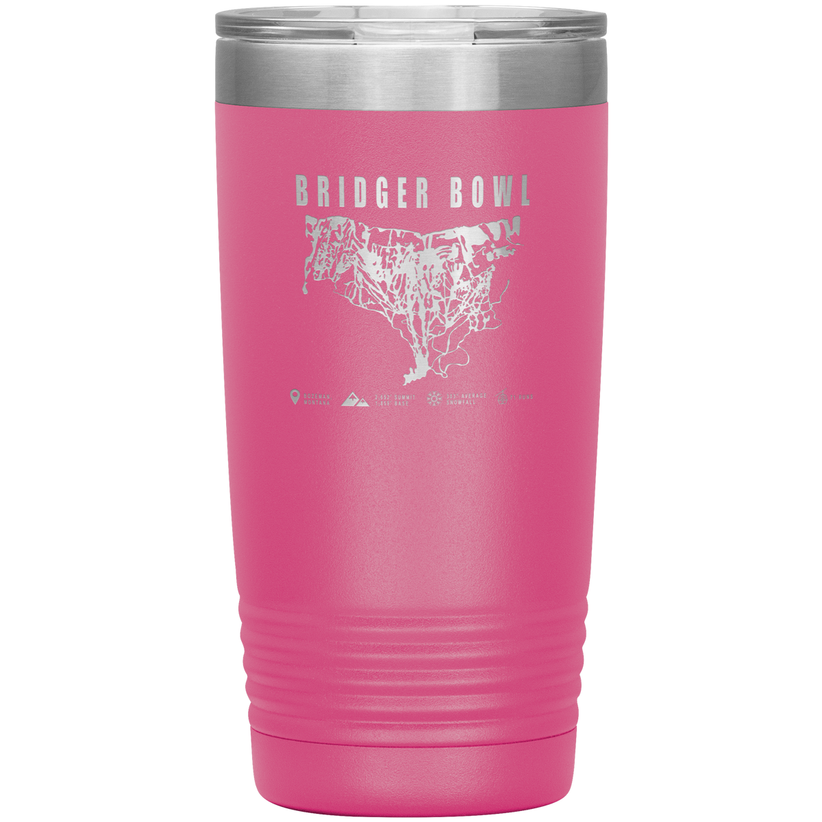 Bridger Bowl Montana Ski Trail Map 20oz Tumbler - Powderaddicts