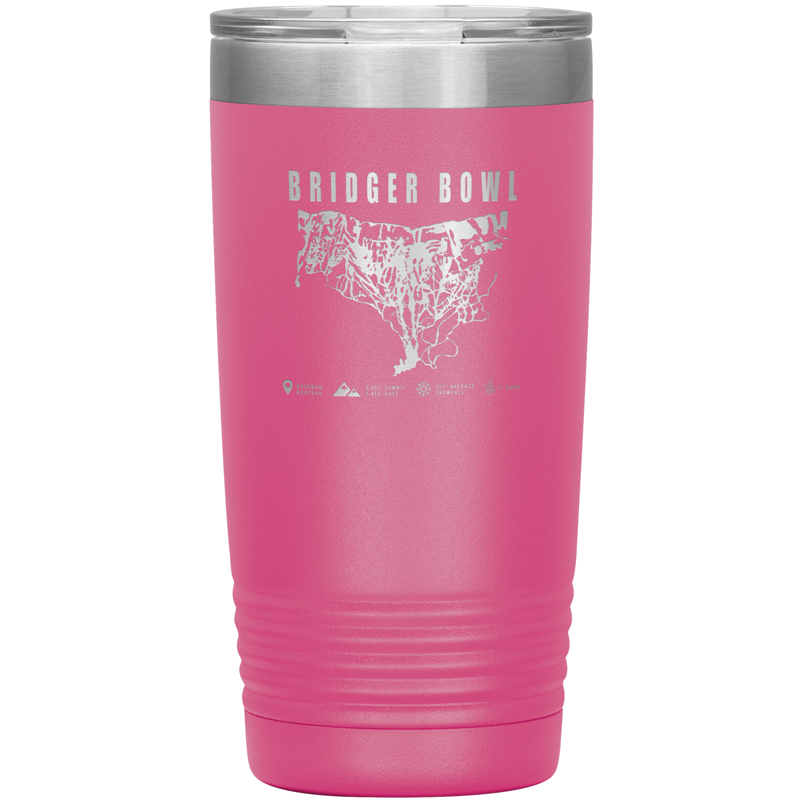 Bridger Bowl Montana Ski Trail Map 20oz Tumbler - Powderaddicts