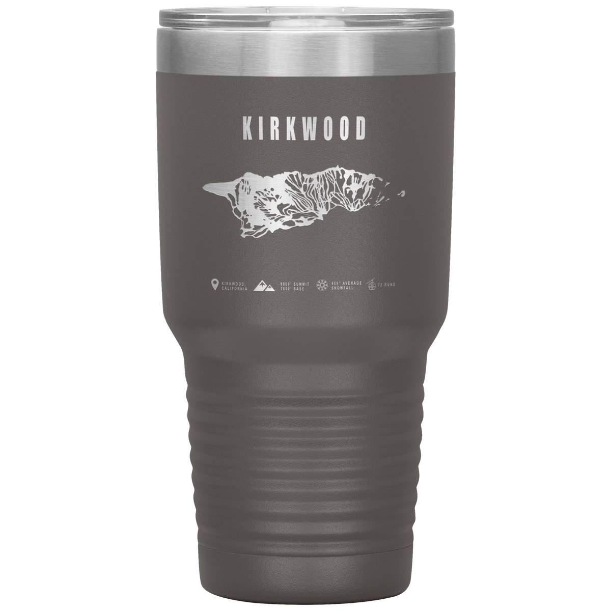 Kirkwood, California Ski Trail Map 30oz Tumbler - Powderaddicts