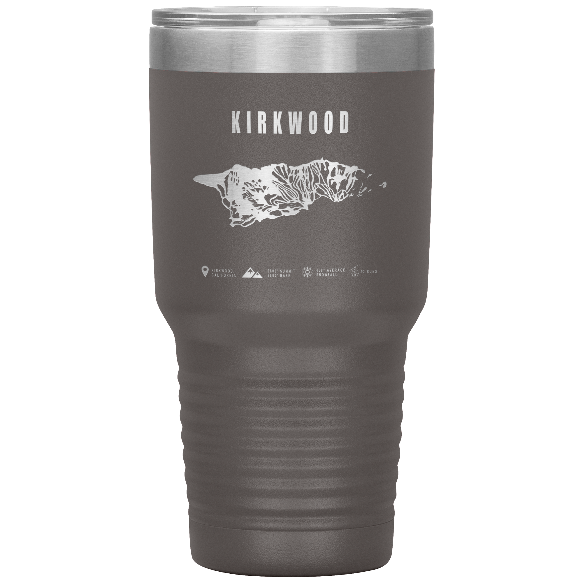 Kirkwood, California Ski Trail Map 30oz Tumbler - Powderaddicts