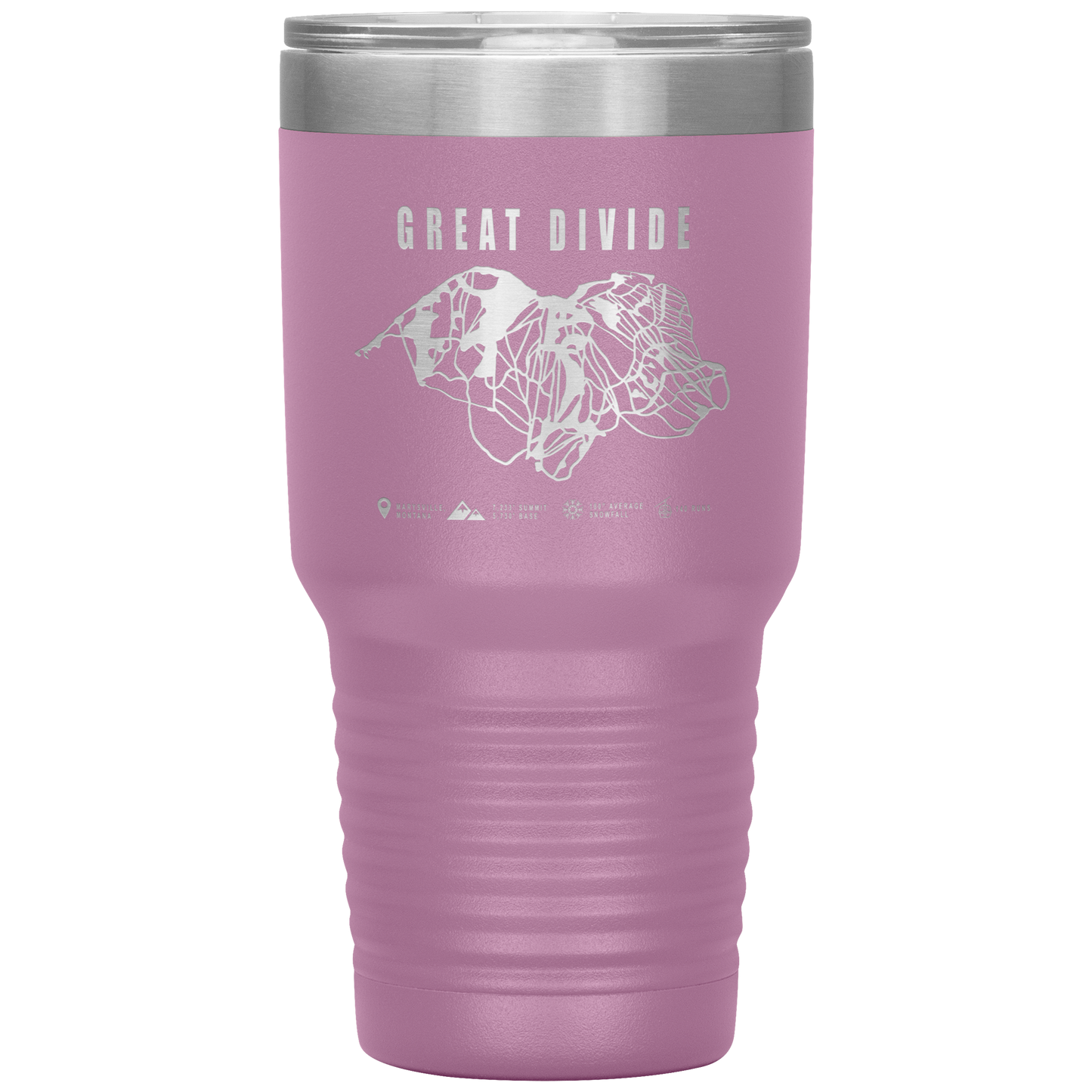 Great Divide Montana Ski Trail Map 30oz Tumbler - Powderaddicts