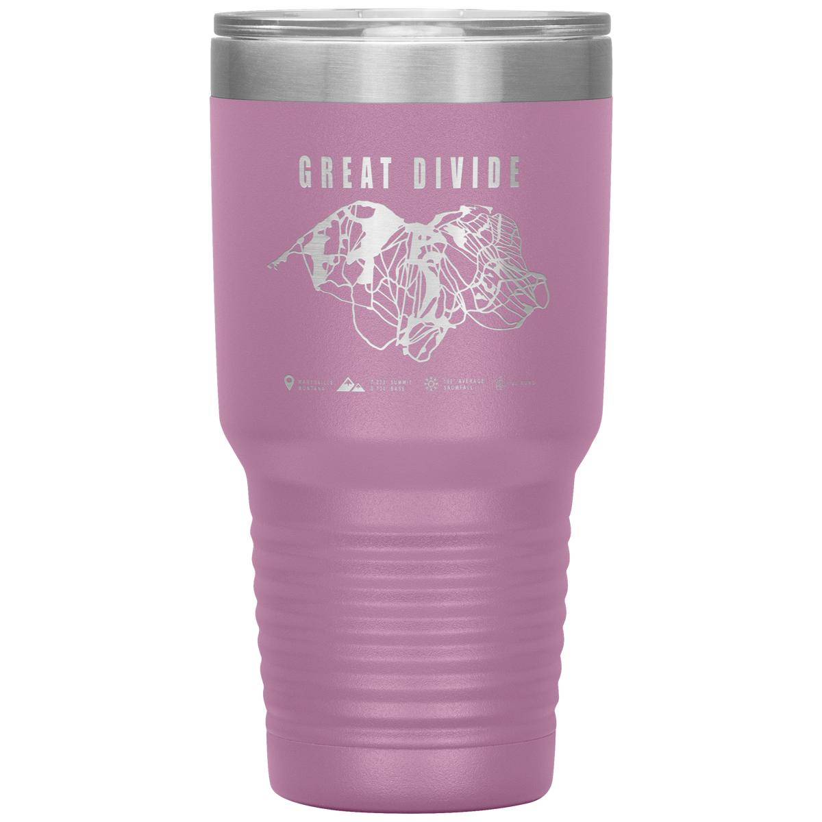 Great Divide Montana Ski Trail Map 30oz Tumbler - Powderaddicts