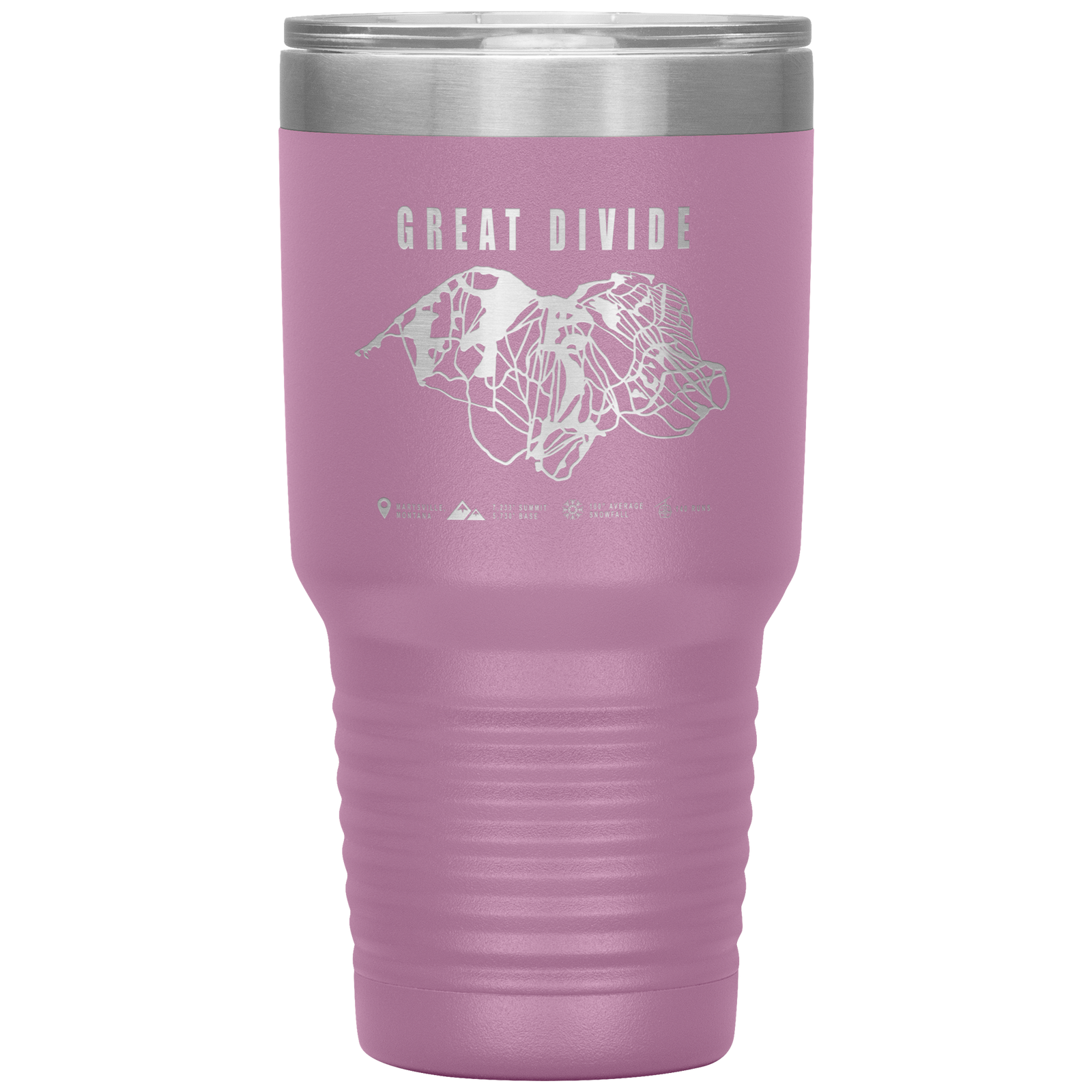 Great Divide Montana Ski Trail Map 30oz Tumbler - Powderaddicts