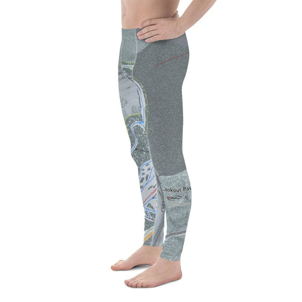 Lookout Pass, Idaho Ski Trail Map Men's Base Layer Bottom - Powderaddicts