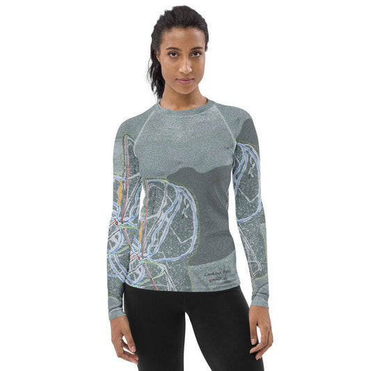 Lookout Pass, Idaho Ski Trail Map Women's Base Layer Top - Powderaddicts