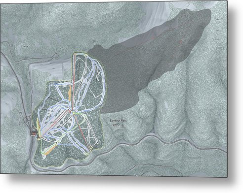 Lookout Pass Ski Trail Map - Metal Print - Powderaddicts