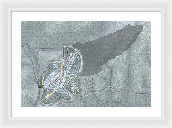 Lookout Pass Ski Trail Map - Framed Print - Powderaddicts