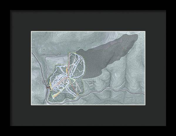 Lookout Pass Ski Trail Map - Framed Print - Powderaddicts